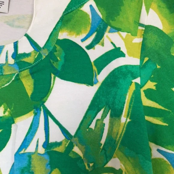 3/$45 Ruby Rd top abstract painterly floral print top w stretch casual office LP - Picture 6 of 17